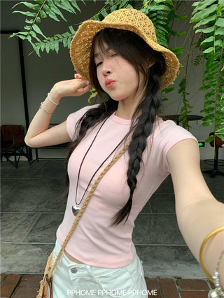 straight shoulder tee top