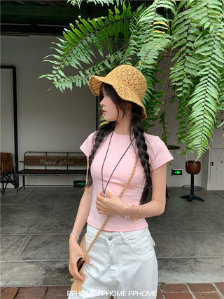 straight shoulder tee top