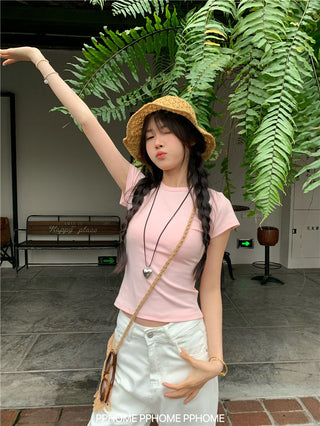 straight shoulder tee top