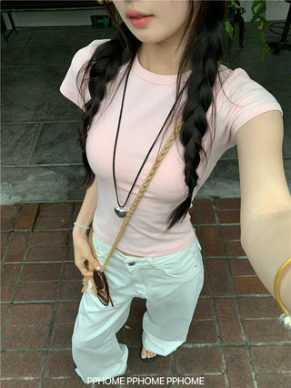 straight shoulder tee top