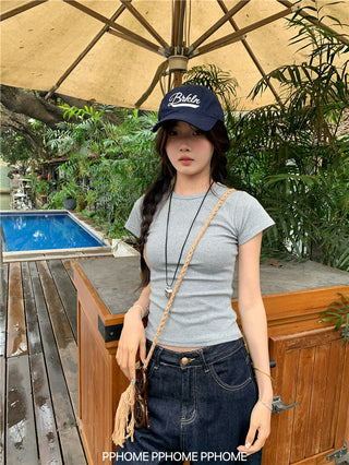 straight shoulder tee top