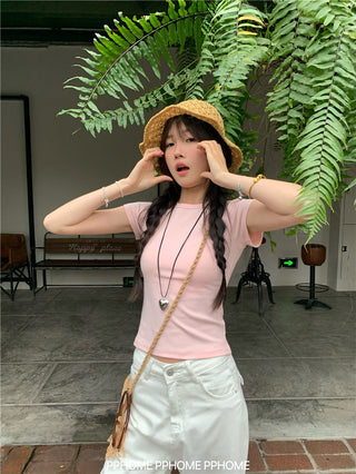 straight shoulder tee top