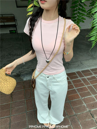 straight shoulder tee top