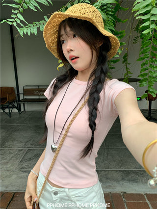 straight shoulder tee top