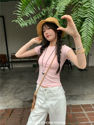 straight shoulder tee top