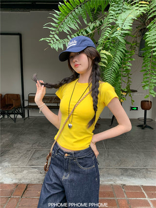 straight shoulder tee top