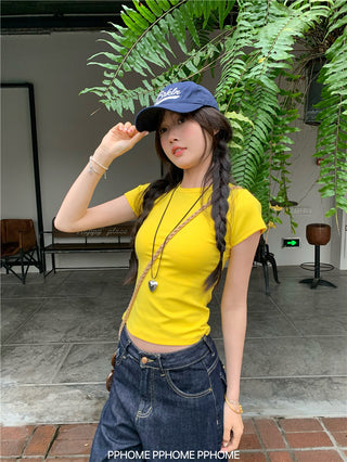 straight shoulder tee top