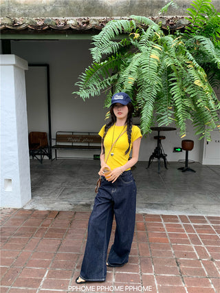 straight shoulder tee top