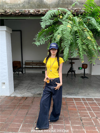 straight shoulder tee top