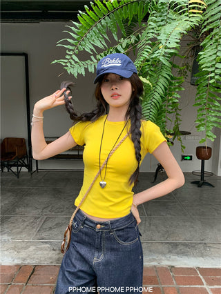 straight shoulder tee top