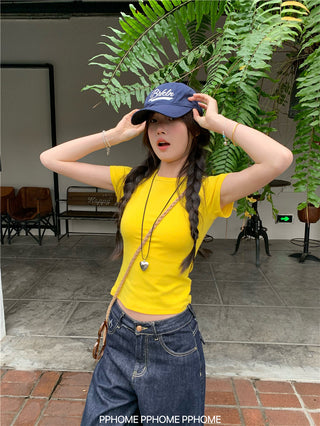 straight shoulder tee top