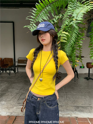 straight shoulder tee top