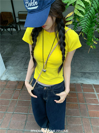 straight shoulder tee top