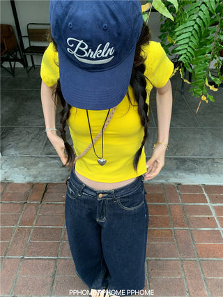 straight shoulder tee top