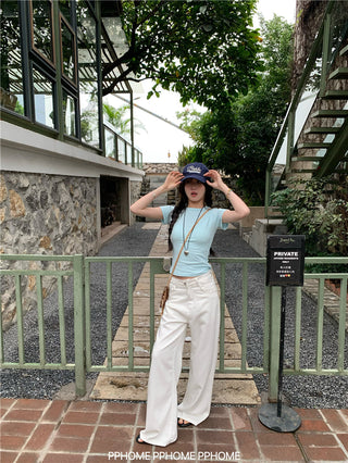 straight shoulder tee top