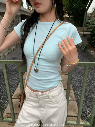 straight shoulder tee top