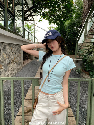 straight shoulder tee top