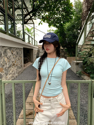 straight shoulder tee top