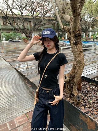 straight shoulder tee top