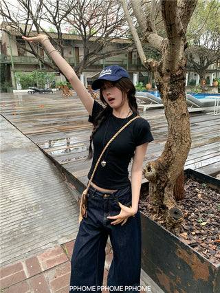 straight shoulder tee top