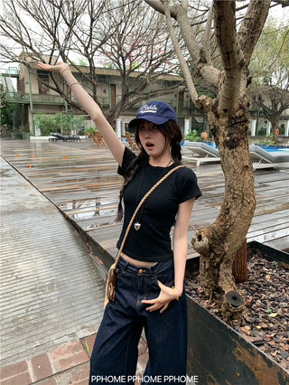 straight shoulder tee top