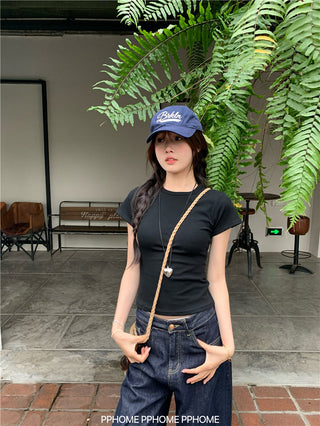 straight shoulder tee top