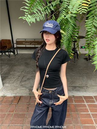 straight shoulder tee top