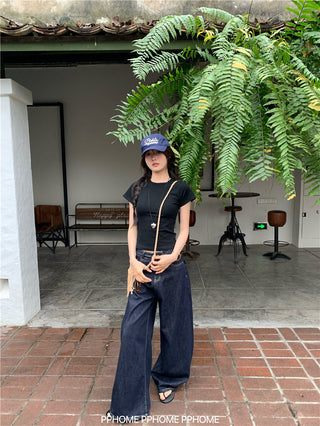 straight shoulder tee top