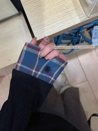 black plaid long shirt