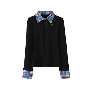 black plaid long shirt
