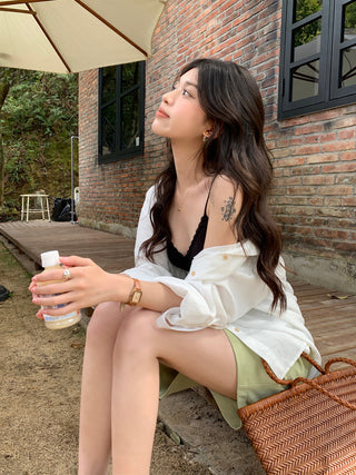 striped sun protection shirt