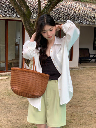 striped sun protection shirt