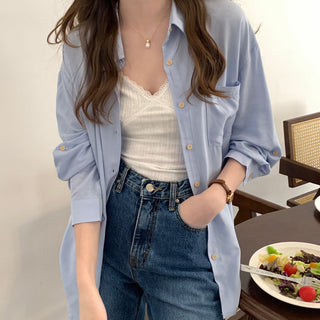 striped sun protection shirt