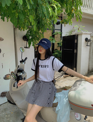 printed plaid 2pc set