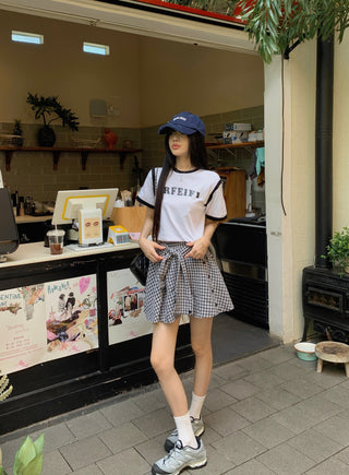 printed plaid 2pc set