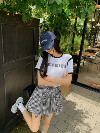 printed plaid 2pc set