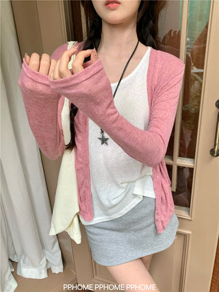 badge twist cardigan coat