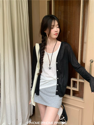 badge twist cardigan coat