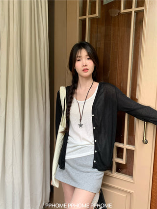 badge twist cardigan coat