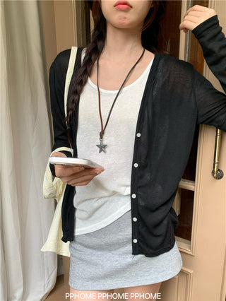 badge twist cardigan coat