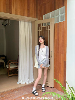 badge twist cardigan coat