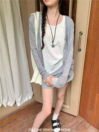 badge twist cardigan coat