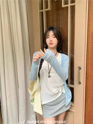 badge twist cardigan coat
