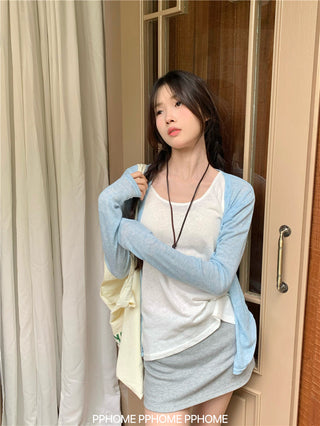 badge twist cardigan coat