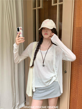 badge twist cardigan coat