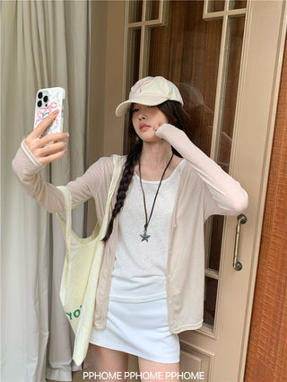 badge twist cardigan coat