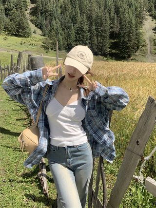 cream striped shirt top