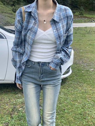 cream striped shirt top