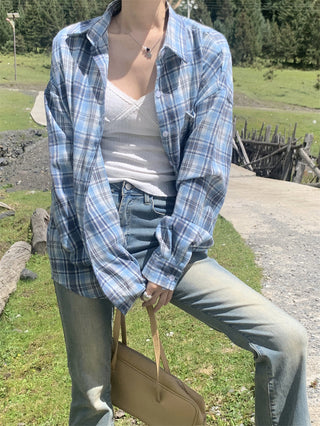 cream striped shirt top