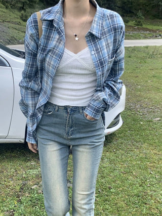 cream striped shirt top